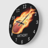 Grande Horloge Ronde Football personnalisé (Angle)