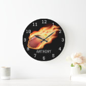 Grande Horloge Ronde Football personnalisé (Maison)
