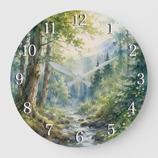 Grande Horloge Ronde Forest Wall Clock — Nature-Inspired Design (Recto)