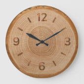 Grande Horloge Ronde Forêt Brown de bois rustique (Recto)