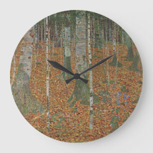 Grande Horloge Ronde Forêt de bouleaux par Gustav Klimt, Art Nouveau vi