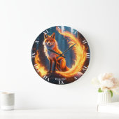 Grande Horloge Ronde Forêt de feu de Fox Vide Imaginaire (Maison)