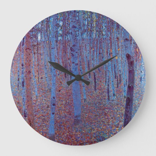 Grande Horloge Ronde Forêt de hêtres par Gustav Klimt, Art Nouveau Vint (Recto)
