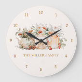 Grande Horloge Ronde Forêt monogramme Nom de famille botanique (Recto)