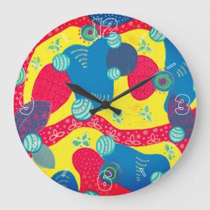 Grande Horloge Ronde Formes créatives et formes d'art abstrait original