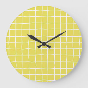 Grande Horloge Ronde Formes d'encre dessinées à la main tendance