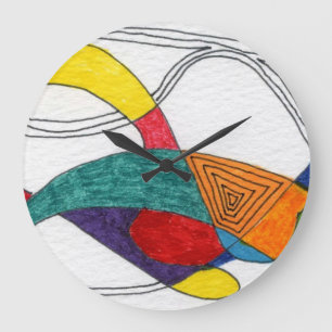 Grande Horloge Ronde Formes en Boomerang en plusieurs couleurs et en li