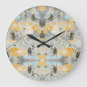 Grande Horloge Ronde Formes et couleurs modernes