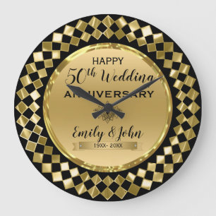 Grande Horloge Ronde Formes géométriques - 50e anniversaire