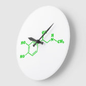Grande Horloge Ronde Formule chimique moléculaire d'adrénaline (Angle)