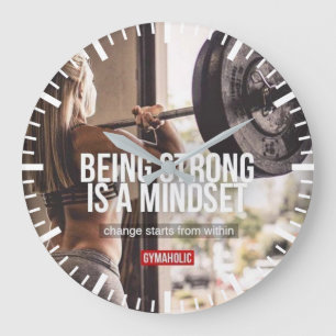 Grande Horloge Ronde Forte mentalité - Fitness des femmes Inspirationne