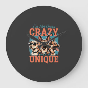 Grande Horloge Ronde Fou amoureux de chien unique