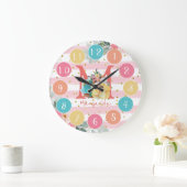 Grande Horloge Ronde Fox And Flower Illustration Baby Nursery (Maison)