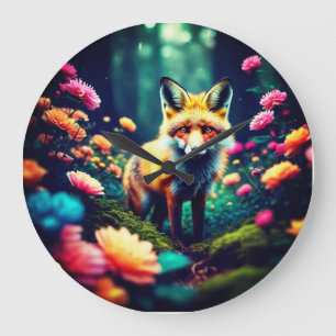 Grande Horloge Ronde "Fox in Bloom"