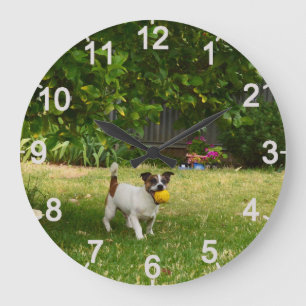 Grande Horloge Ronde Fox Terrier Happy Days, Wall Clock