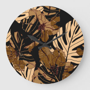 Grande Horloge Ronde Fraise colorée : Aquarelle Peas Rose