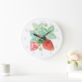 Grande Horloge Ronde Fraise, fraise rouge. (Maison)