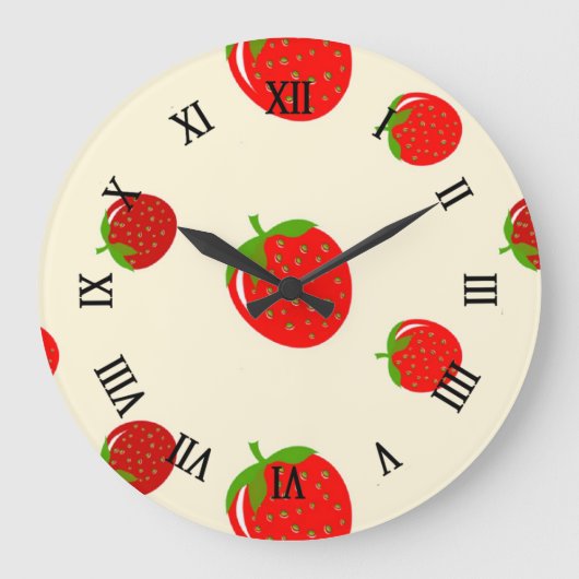 Grande Horloge Ronde Fraise rouge rose (Recto)
