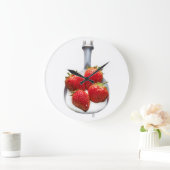 Grande Horloge Ronde Fraises et crème (Maison)