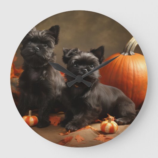 Grande Horloge Ronde Français Chien Chien Chien Chien Chien Puppy Autom (Recto)
