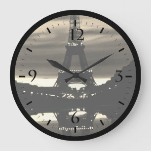 Grande Horloge Ronde France vintage Paris tour Eiffel reflet Grand