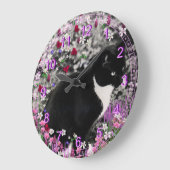 Grande Horloge Ronde Freckles à Flowers II (Angle)