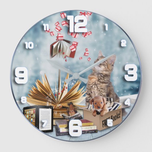 Grande Horloge Ronde Free books with a Kitten (Recto)