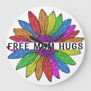 Grande Horloge Ronde Free Mom Hugs LGBTQIA+ Fierté Support