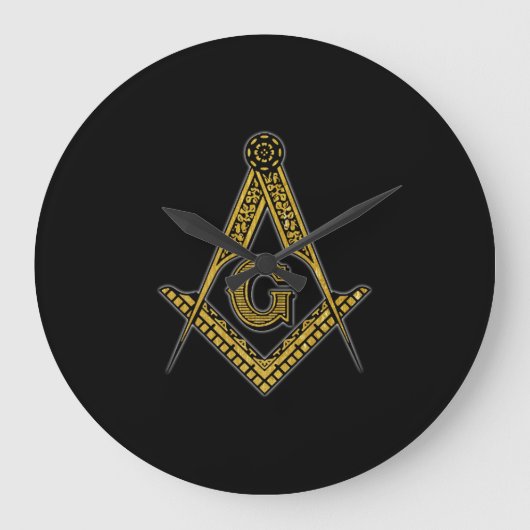 Grande Horloge Ronde Freemason (noir et or) (Recto)