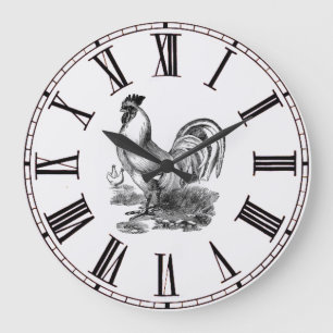 Grande Horloge Ronde French Inspecred Vintage Rooster Station Clock