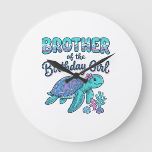 Grande Horloge Ronde Frère de la chemise de tortue de mer de la fille d