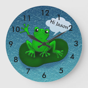 Grande Horloge Ronde Frog illustration sur a leaf