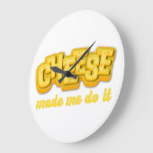 Grande Horloge Ronde Fromage Made me le faire (Angle)