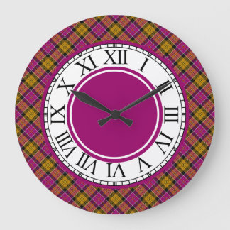 Grande Horloge Ronde Frontière Tartan écossaise