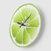 Grande Horloge Ronde Fruit Citrus de chaux (Angle)