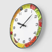 Grande Horloge Ronde Fruit de cuisine (Angle)