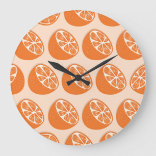 Grande Horloge Ronde Fruit Motif sans joint.