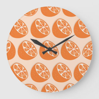 Grande Horloge Ronde Fruit Motif sans joint.