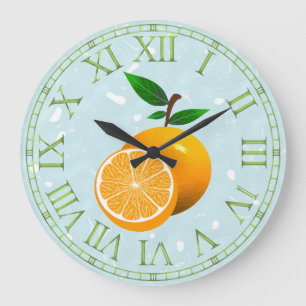 Grande Horloge Ronde Fruit orange