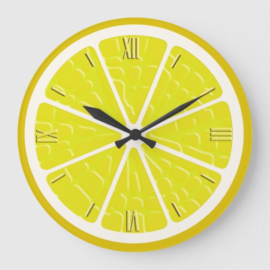 Grande Horloge Ronde Fruit stylisé citron (Recto)
