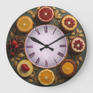 Grande Horloge Ronde Fruits