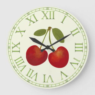 Grande Horloge Ronde Fruits rouges de cerises
