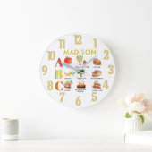 Grande Horloge Ronde Fun Alphabet ABC nom personnalisé (Maison)
