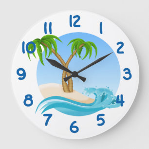 Grande Horloge Ronde Fun Beach and Palm Trees Tropical
