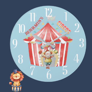 Grande Horloge Ronde Fun Boy's Room Circus Carnival