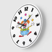 Grande Horloge Ronde Fun Circus Clown Jongler des balles (Angle)