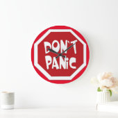 Grande Horloge Ronde Fun Don't Panic Wall Clock ! (Maison)
