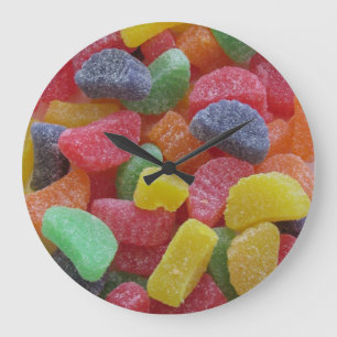 Grande Horloge Ronde Fun Fruit Jelly Candy Mur Clock
