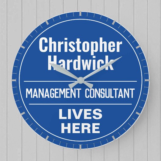Grande Horloge Ronde Fun Management Consultant Wall Style Plaque