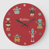 Fun Retro Robots Illustrated Pattern